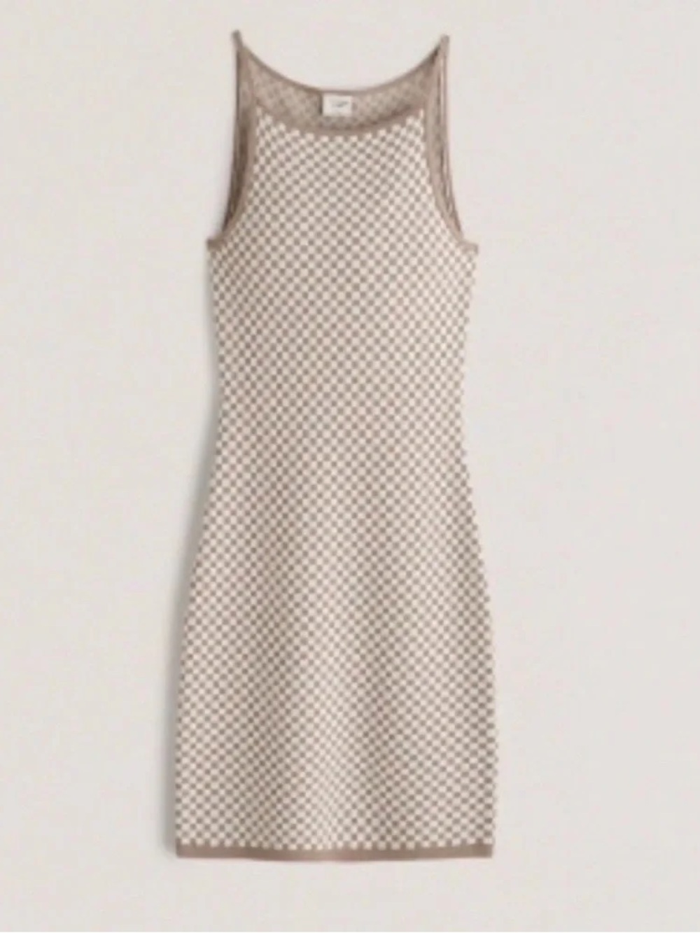 Abercrombie & Fitch Beige Check Knit Mini Dress